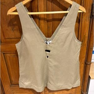Sage Green Linen Reiss Tank Blouse - Size 6